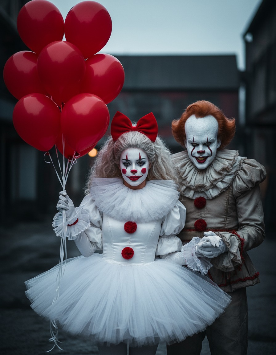 Prompt Halloween Gemini : couple Pennywise