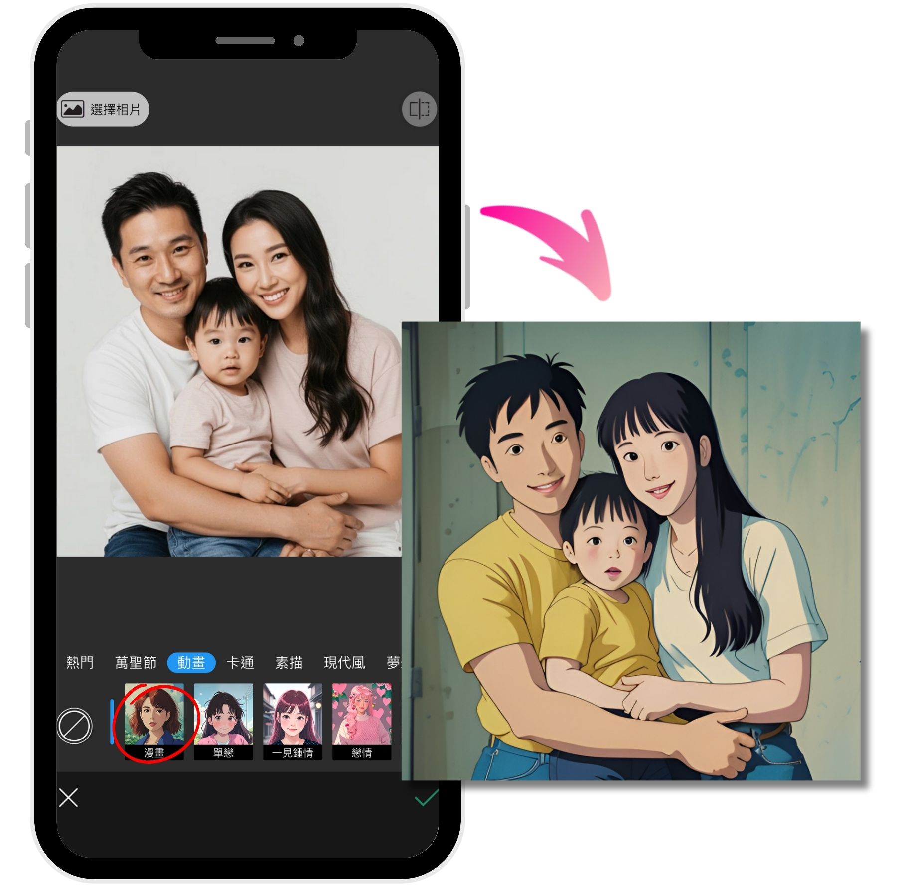 日系動漫漫畫風格照片人像似顏繪