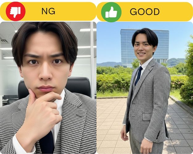 マッチングアプリの写真例