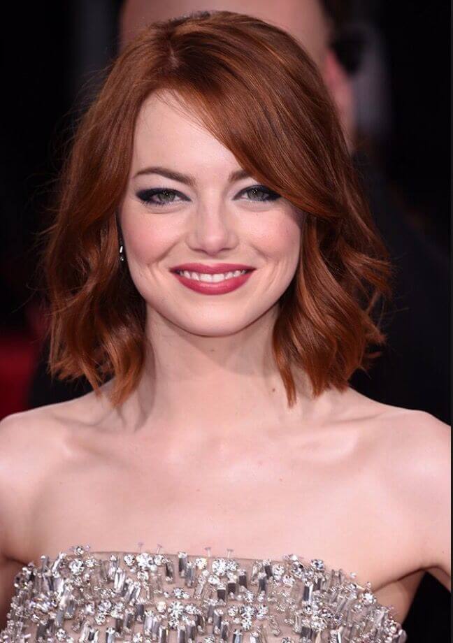 Emma stone : coiffure visage rond