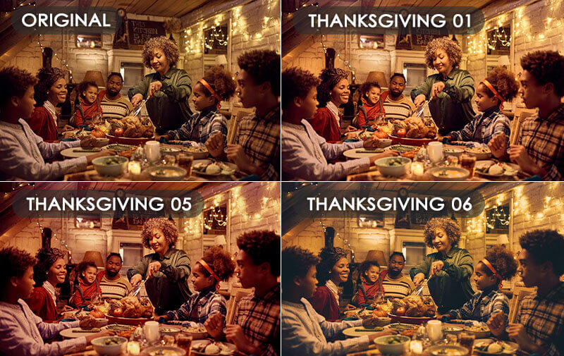 Thanksgiving photo filters in the Thanksgiving app