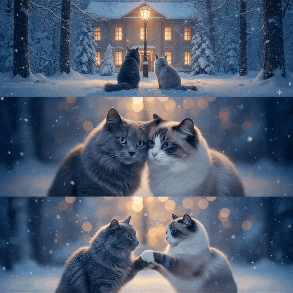 AI雪景寵物玩雪影片 AI雪景照片-AI下雪照片生成教學-寵物雪景照ai