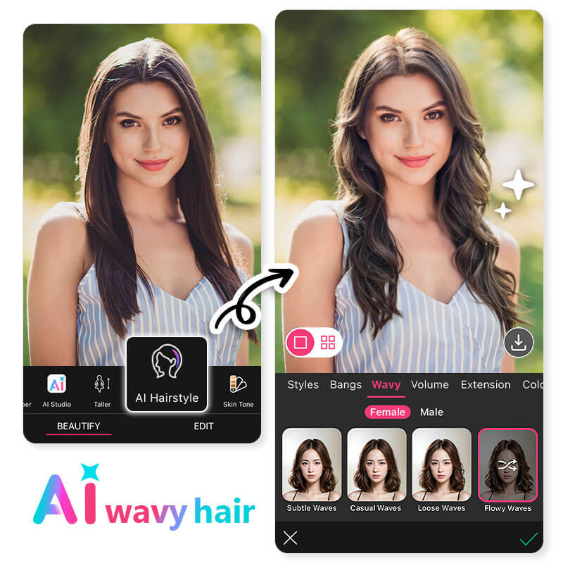 Try On Perm Filters for Female with the Best AI Hairstyle Try-On App for Free
