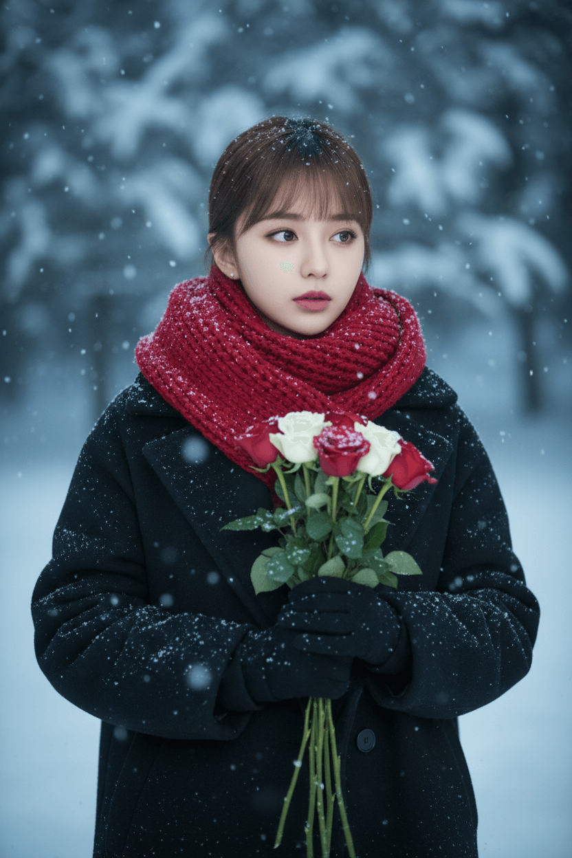 AI雪景寫真獨照 AI雪景照片-AI下雪照片生成教學