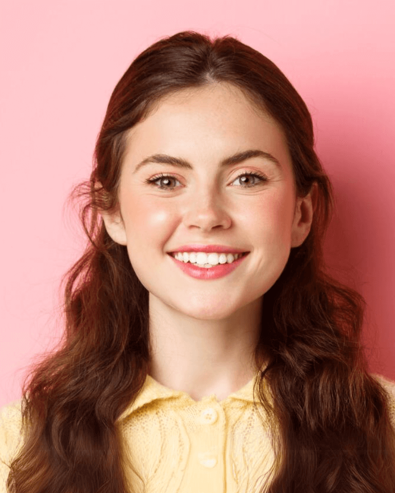 No bangs look for round face shape