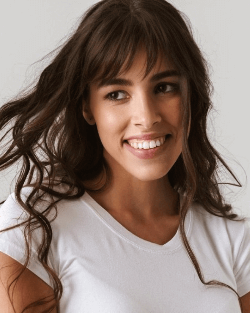 Full bangs for oval face shape