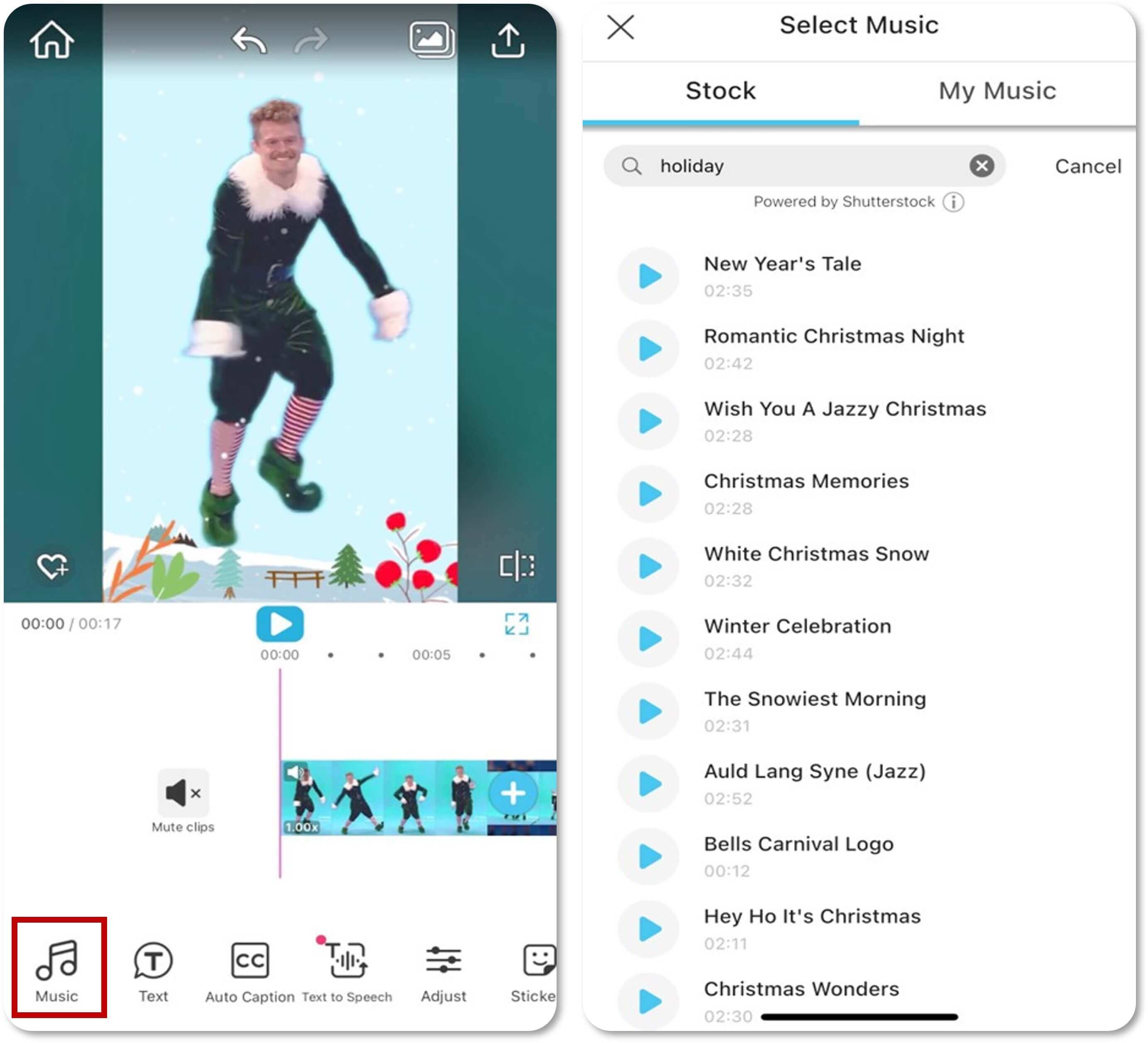 Add Holiday Music to Elf Yourself Video