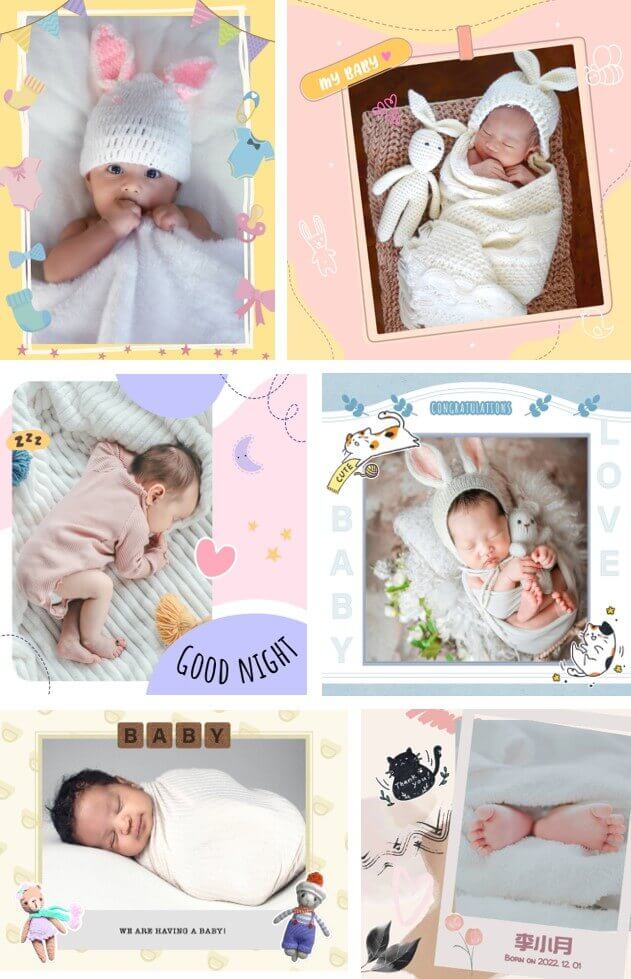 彌月小卡模板設計、範本