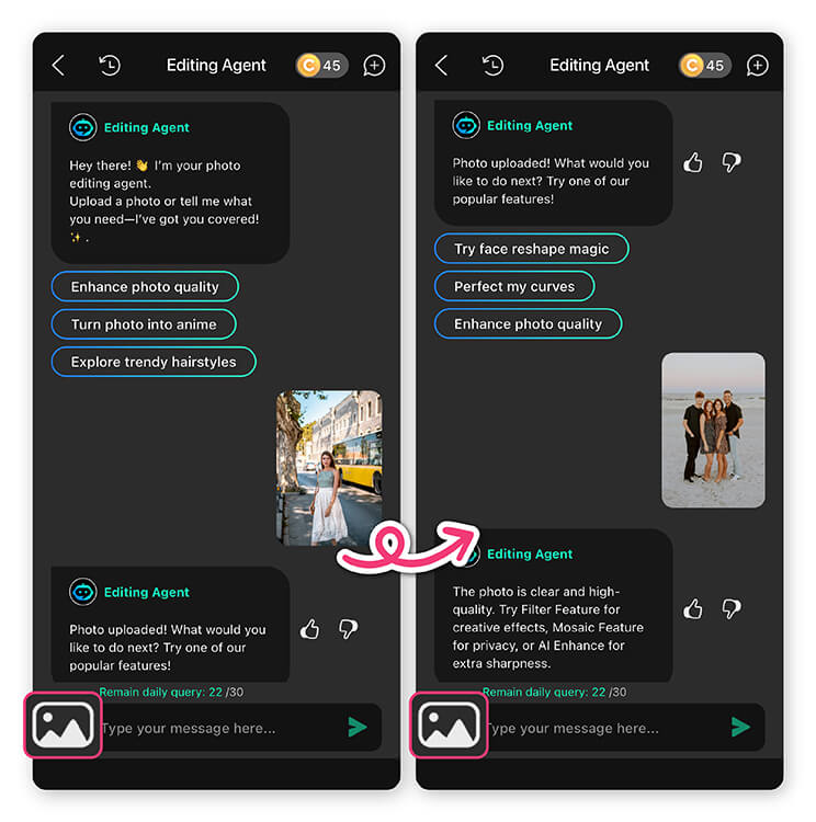 YouCam Perfect Editing Agent to add a person to a photo