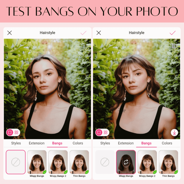 Try on bangs with your photo using bangs simulator