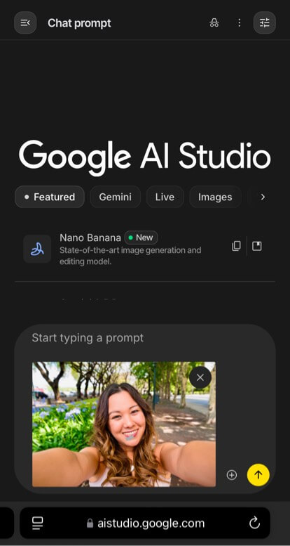 Upload photo to Gemini Nano Banana