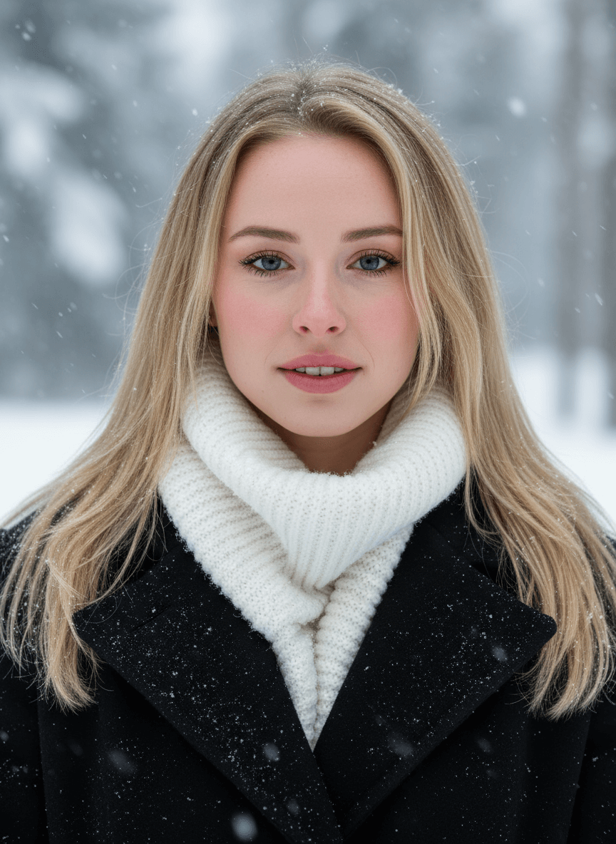 AI Snow Photo Prompt 2: Close-Up Emotional Snow Portrait AI Snow Photo Prompt 2: Close-Up Emotional Snow Portrait