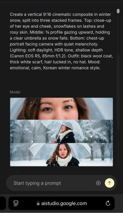 Generate AI winter snow photo with Gemini Nano Banana
