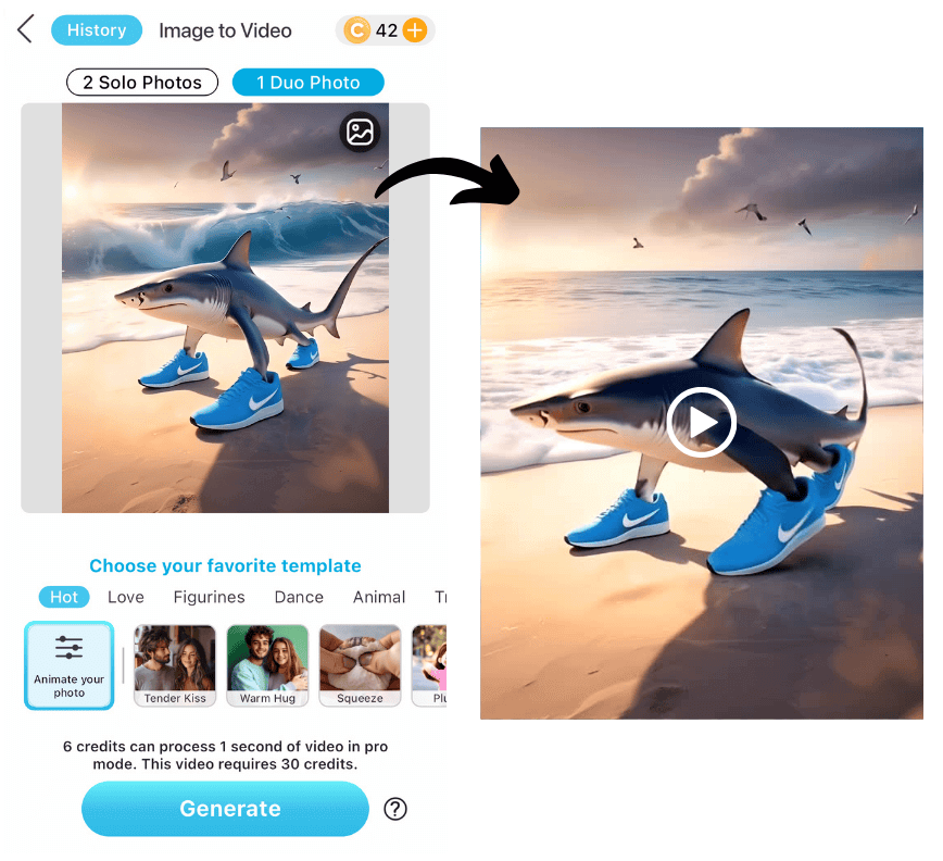 Tutorial para criar vídeo do meme Tralalero Tralala com o tubarão de tênis.