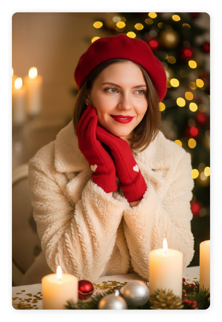 Gemini Christmas Prompts 6 – Festive Fantasy Lights Portrait Gemini Christmas Prompts 6 – Festive Fantasy Lights Portrait