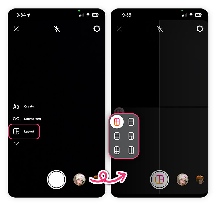 Combine multiple photos right in your Instagram Story with Layout tool.