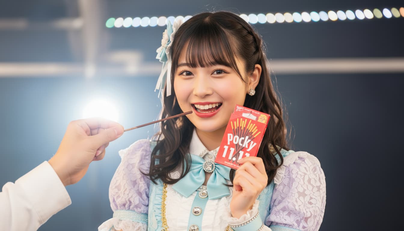 推しにポッキーを食べさせる