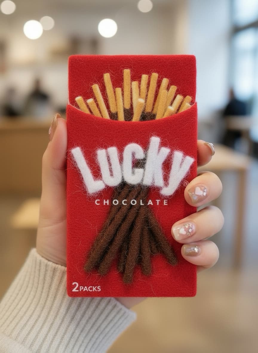 ポッキーをぬいぐるみのように加工する