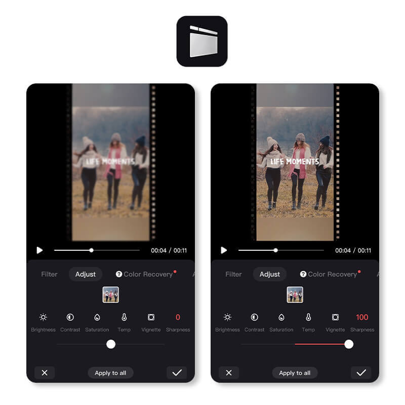 Remove blur from videos using the LightCut app