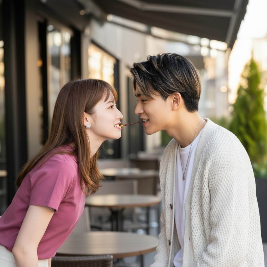 完成したポッキーゲーム風画像