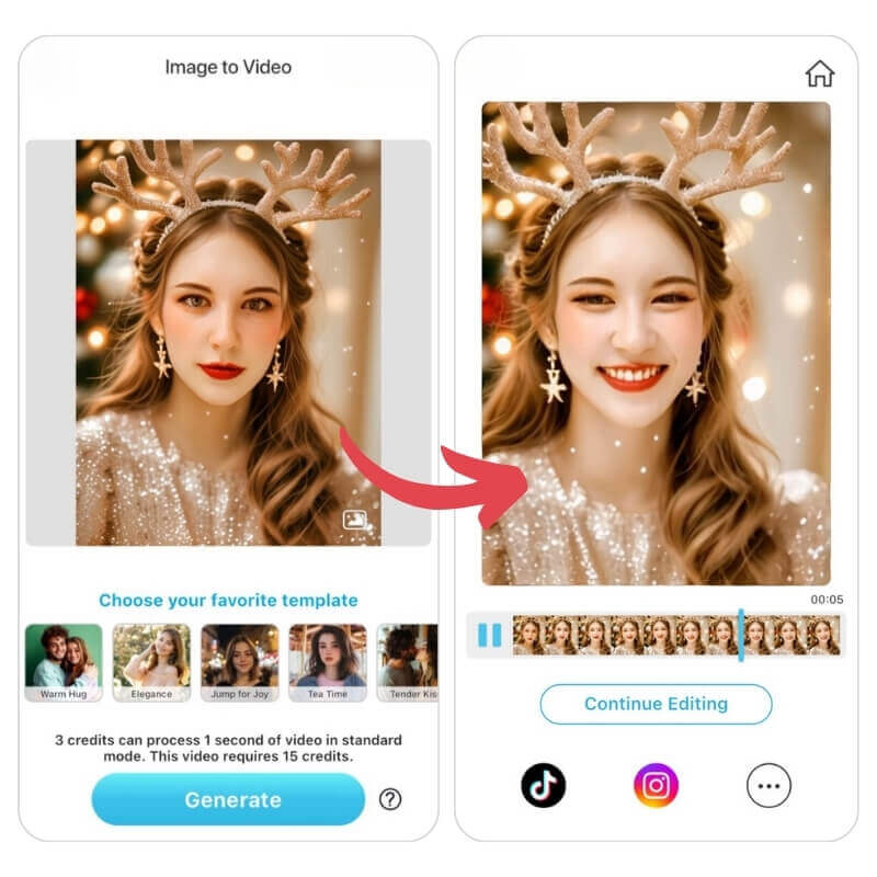 Create fun Christmas videos from photos