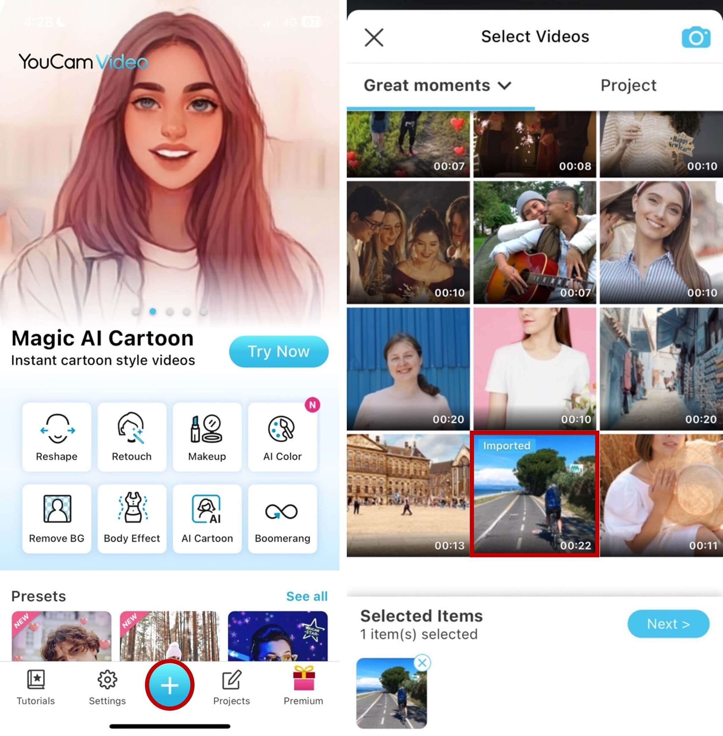 change the speed of video