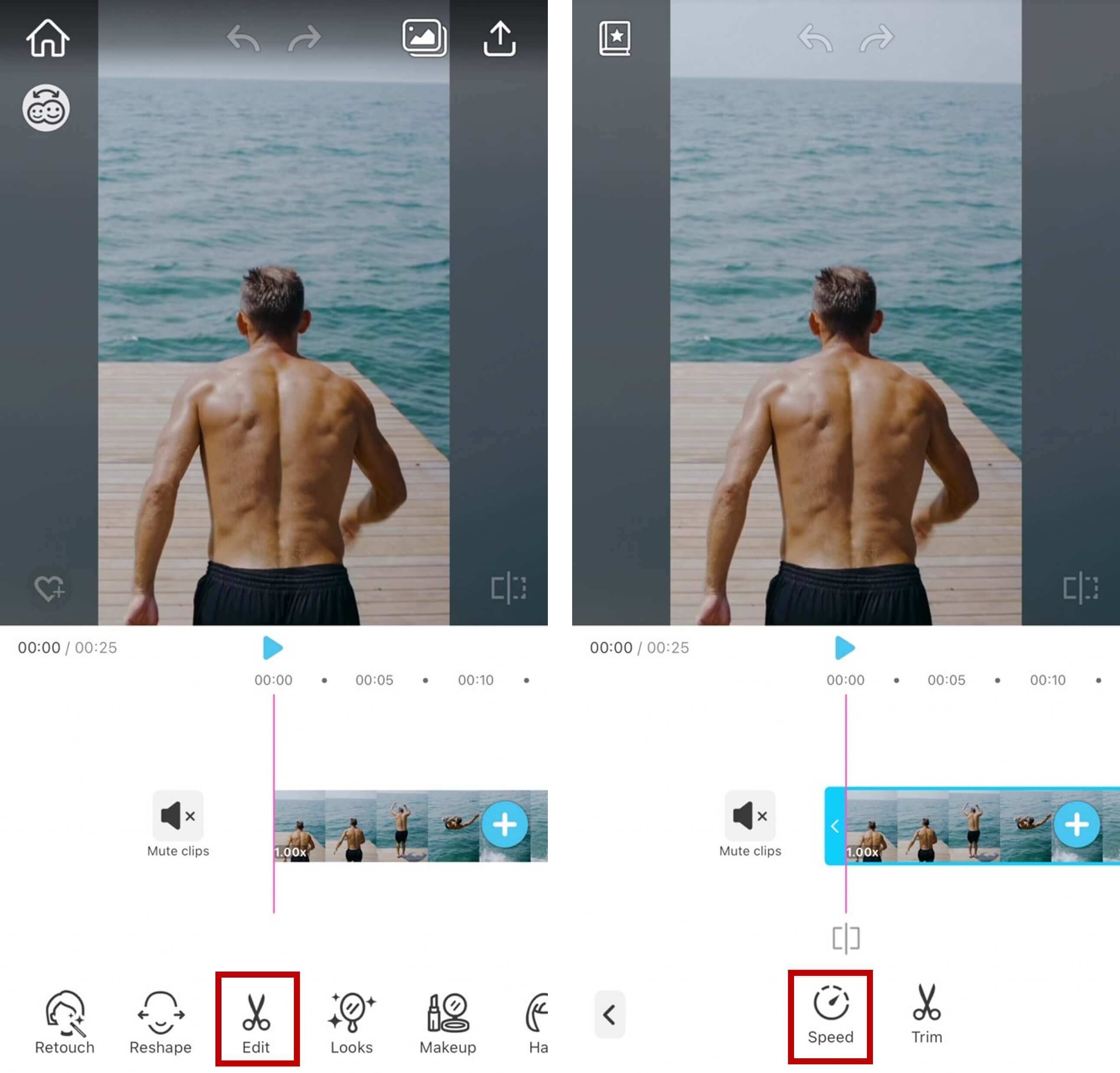 change the speed of video
