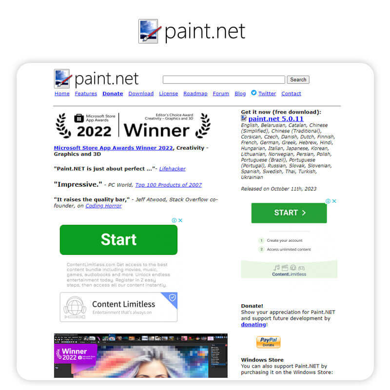 Meilleur logiciel retouche photo : Paint.net