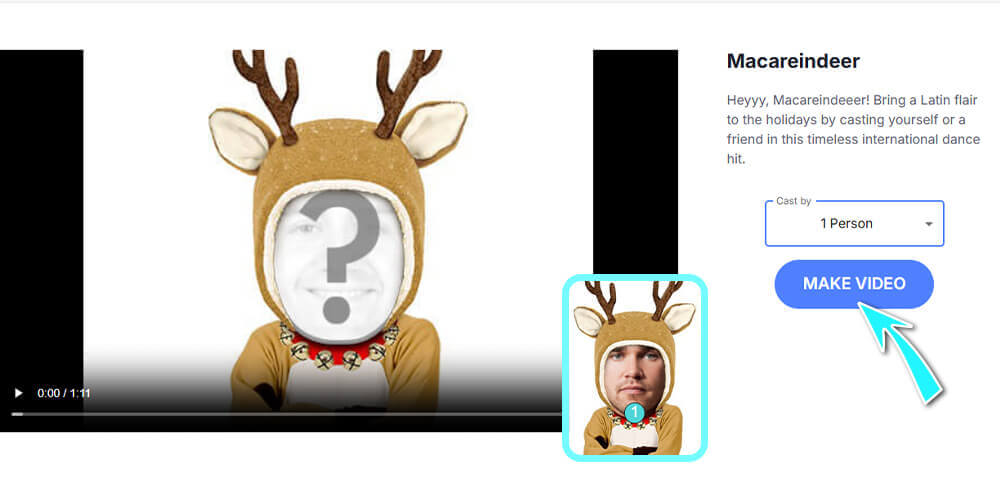 Choose a cute reindeer template for your Christmas ecard.