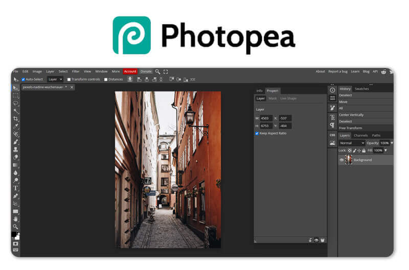 Meilleur logiciel retouche photo : Photopea