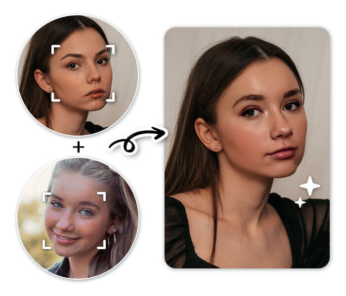 App alternativo para mesclar rostos com IA. Interface do app YouCam Perfect, uma ótima alternativa para juntar e mesclar rostos com IA.