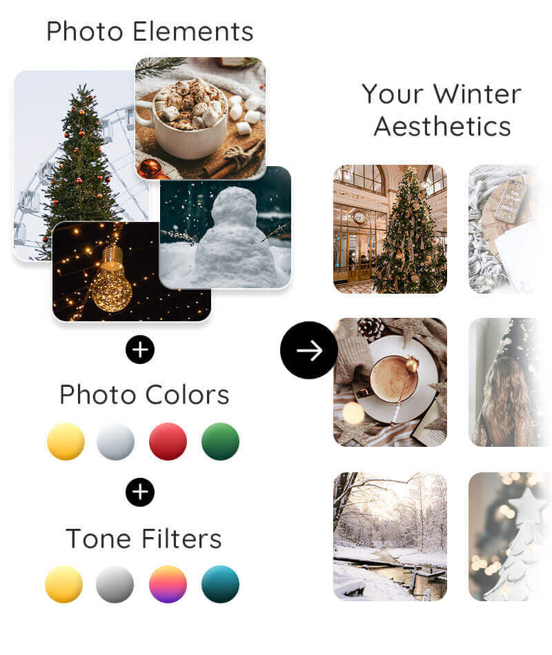 Add winter aesthetics in photos using a winter photo app