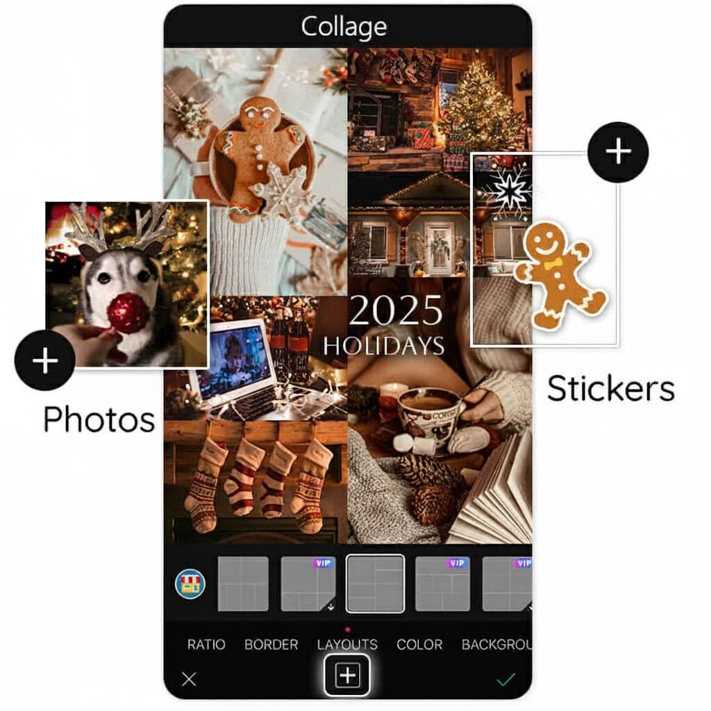 Add Photo and Sticker to Your Christmas Photo