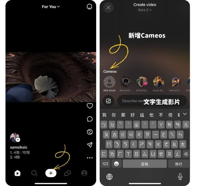 Sora 2 App 操作介面