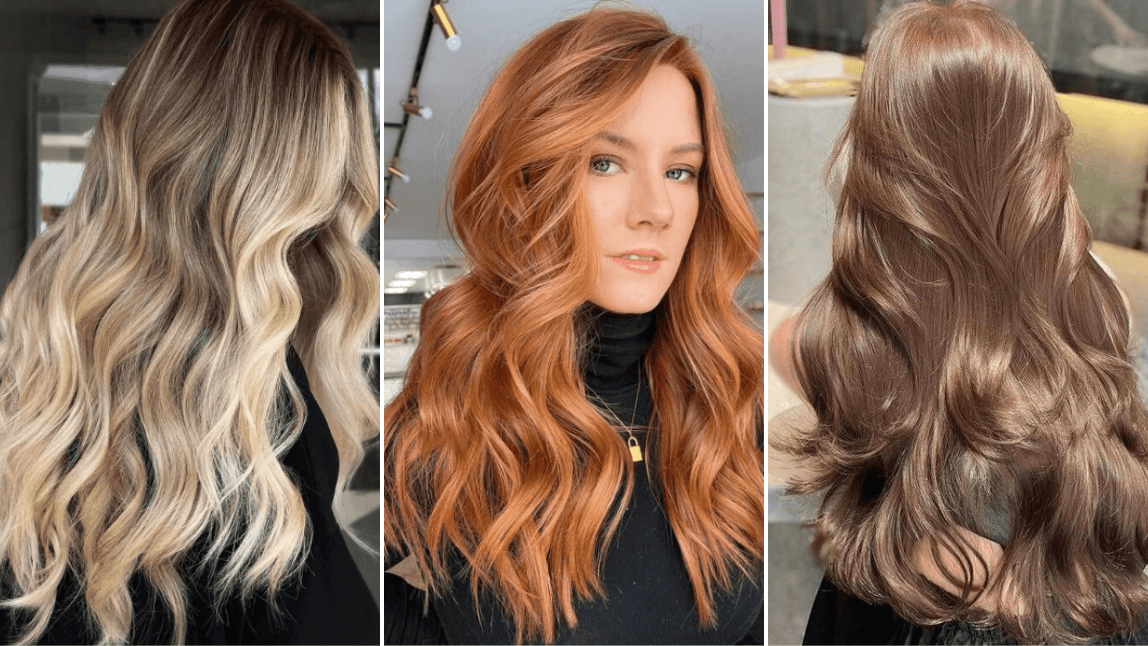 Finde deine Herbsthaarfarbe in den Trendtönen Blond, Rot oder Braun.