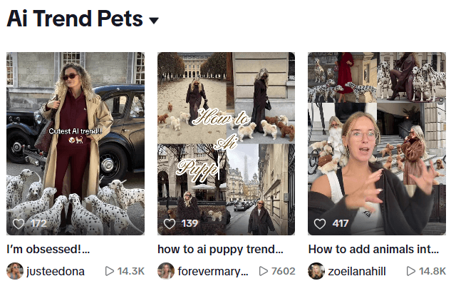 ai puppy trend on tiktok