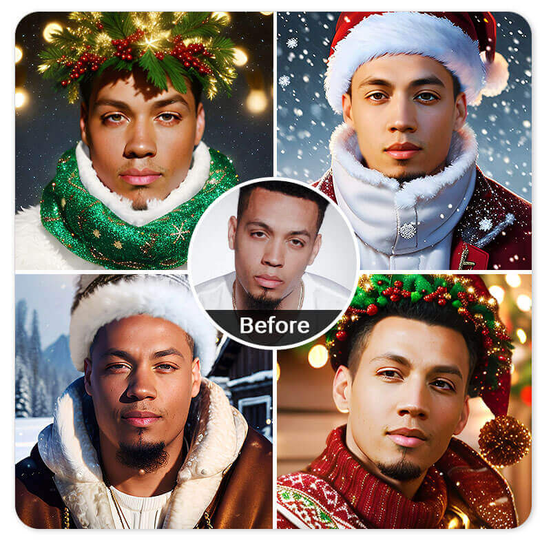 Exemplos de avatares masculinos com tema de Natal