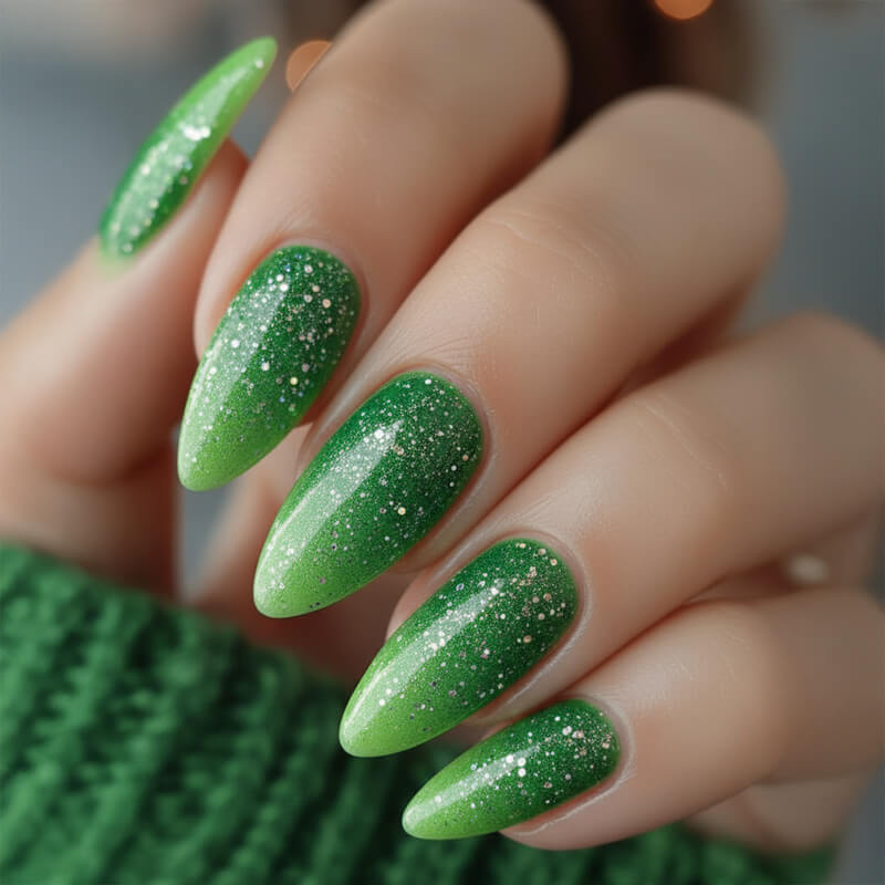 Glitter ombre is the perfect winter manicure. Try on glitter ombre winter nails with the Beauty Agent.