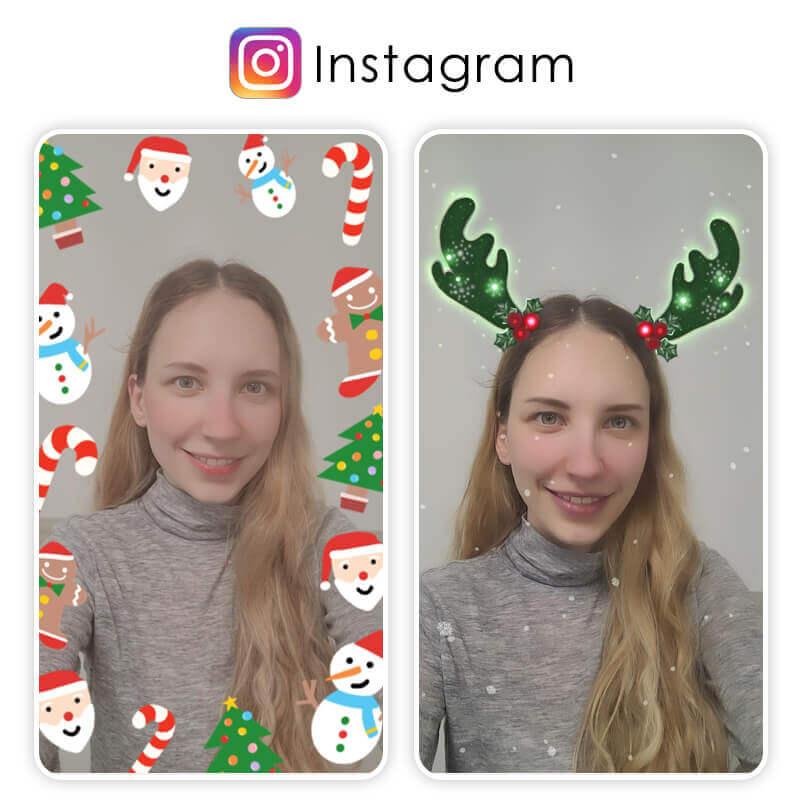 Try Instagram Christmas filters on your selfies