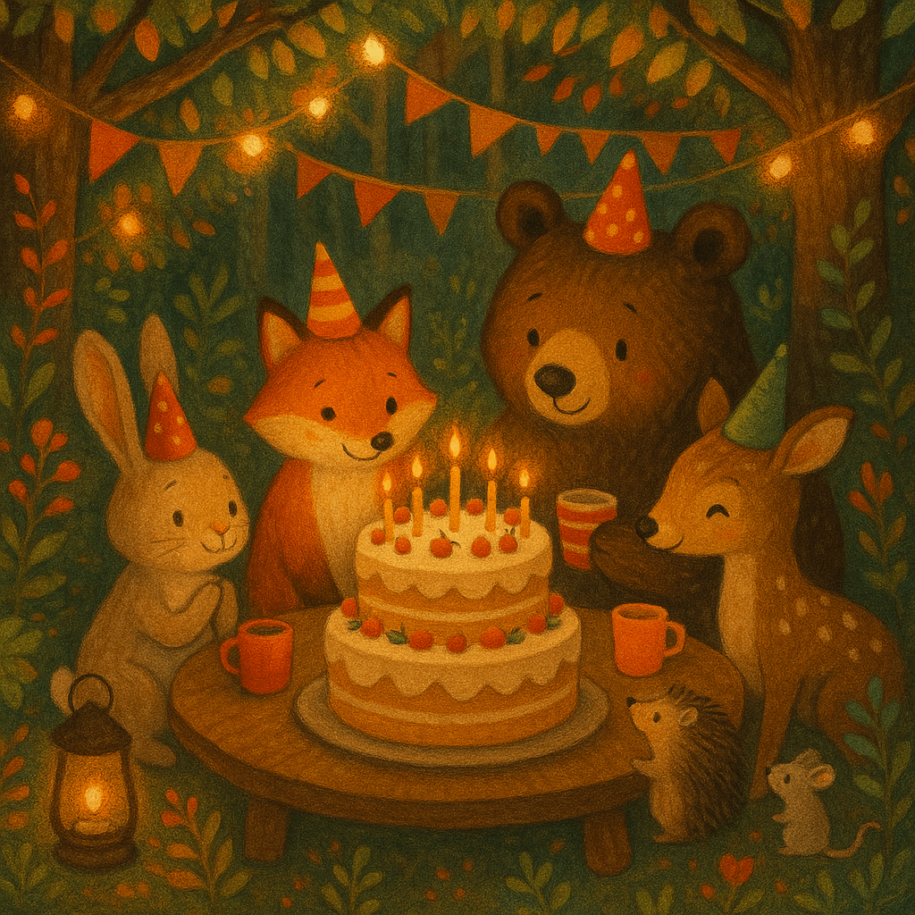 可愛森林動物生日派對圖案 生日祝福語金句-生日卡片製作App-生日快樂圖案免費下載