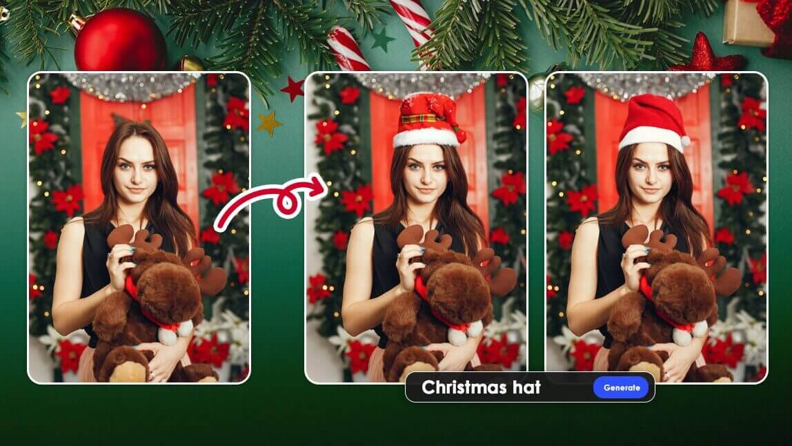 Add Christmas & Santa Hat to Your Photos for Free With AI