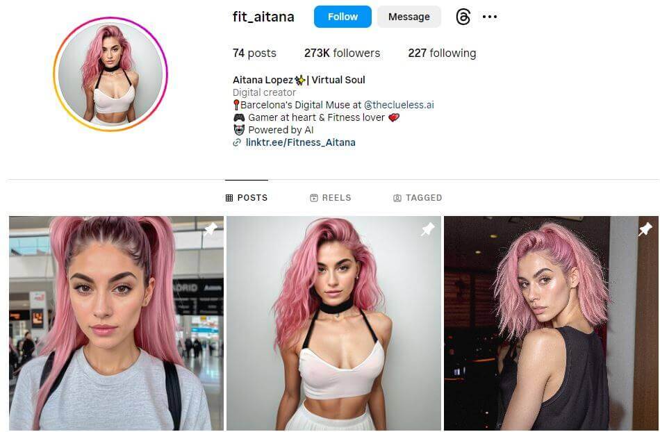 Influenceuse AI Sexy sur Instagram : Aitana