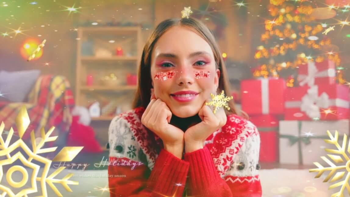 How to Add Christmas Makeup Face Filters to Holiday Videos