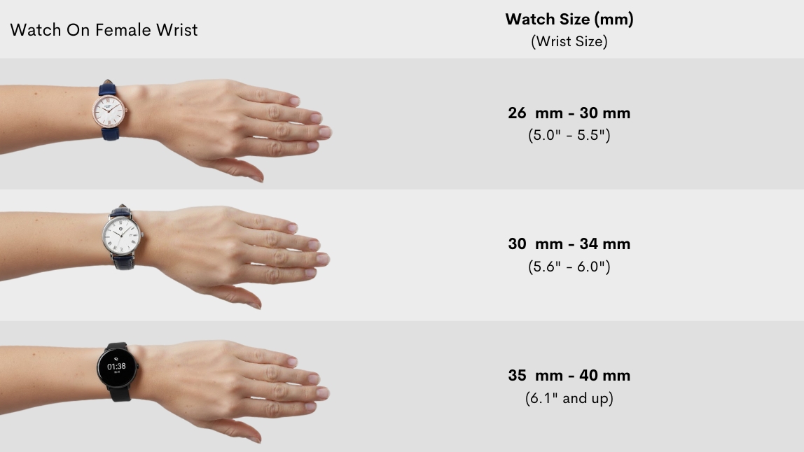 female watch sizes female watch sizes