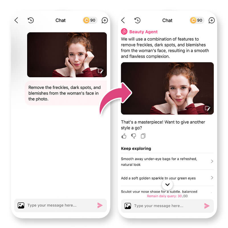 Get Rid of Dark Spots From Photos Instantly with YouCam Makeup's Beauty Agent Get Rid of Dark Spots From Photos Instantly with YouCam Makeup's Beauty Agent