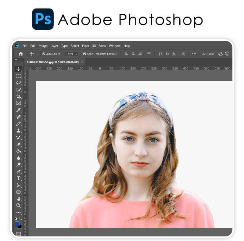 Melhor Editor de Fotos com Fundo Branco: Adobe Photoshop Confira o Adobe Photoshop, o popular editor de fundo de fotos.