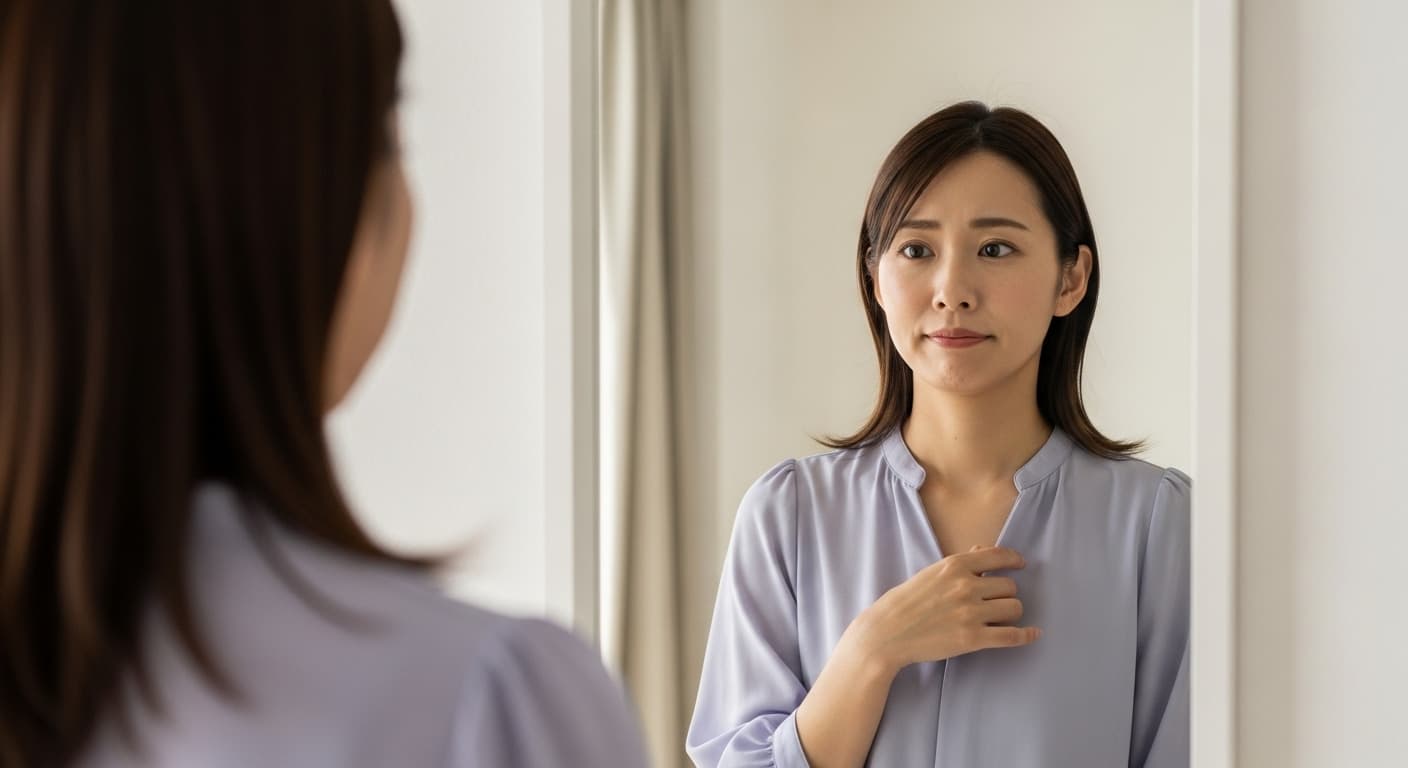 服を試着してみたがなんとなく似合わない