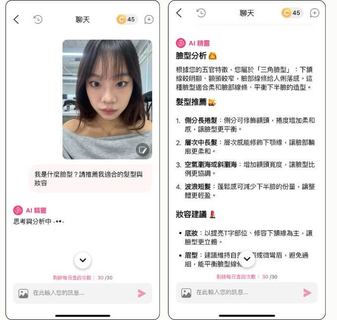 髮型模擬和臉型分析 髮型模擬和臉型分析
