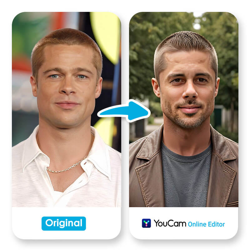 Brad Pitt mit einem sehr kurzen Buzz Cut.