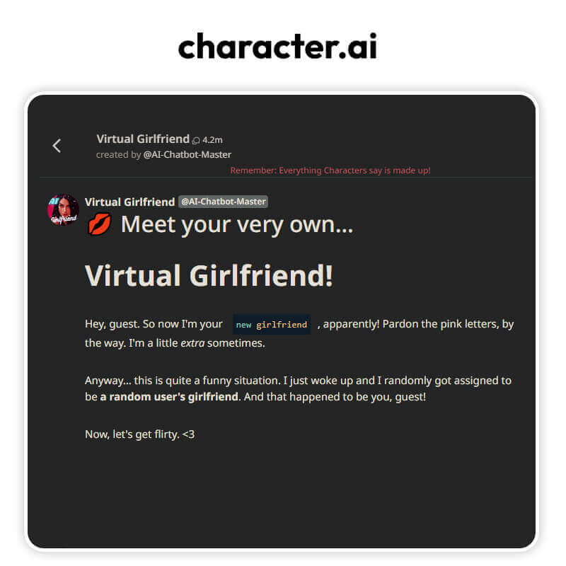 Best AI Girlfriend App: Character.AI